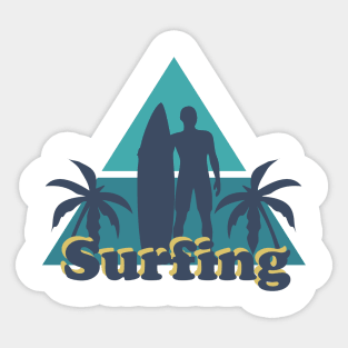 Surfing vintage calm urban style for beach life Sticker